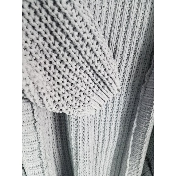 POL Women's Sz. M Grey Chenille Chunky Open Front Long Sleeve Cardigan - Picture 6 of 10